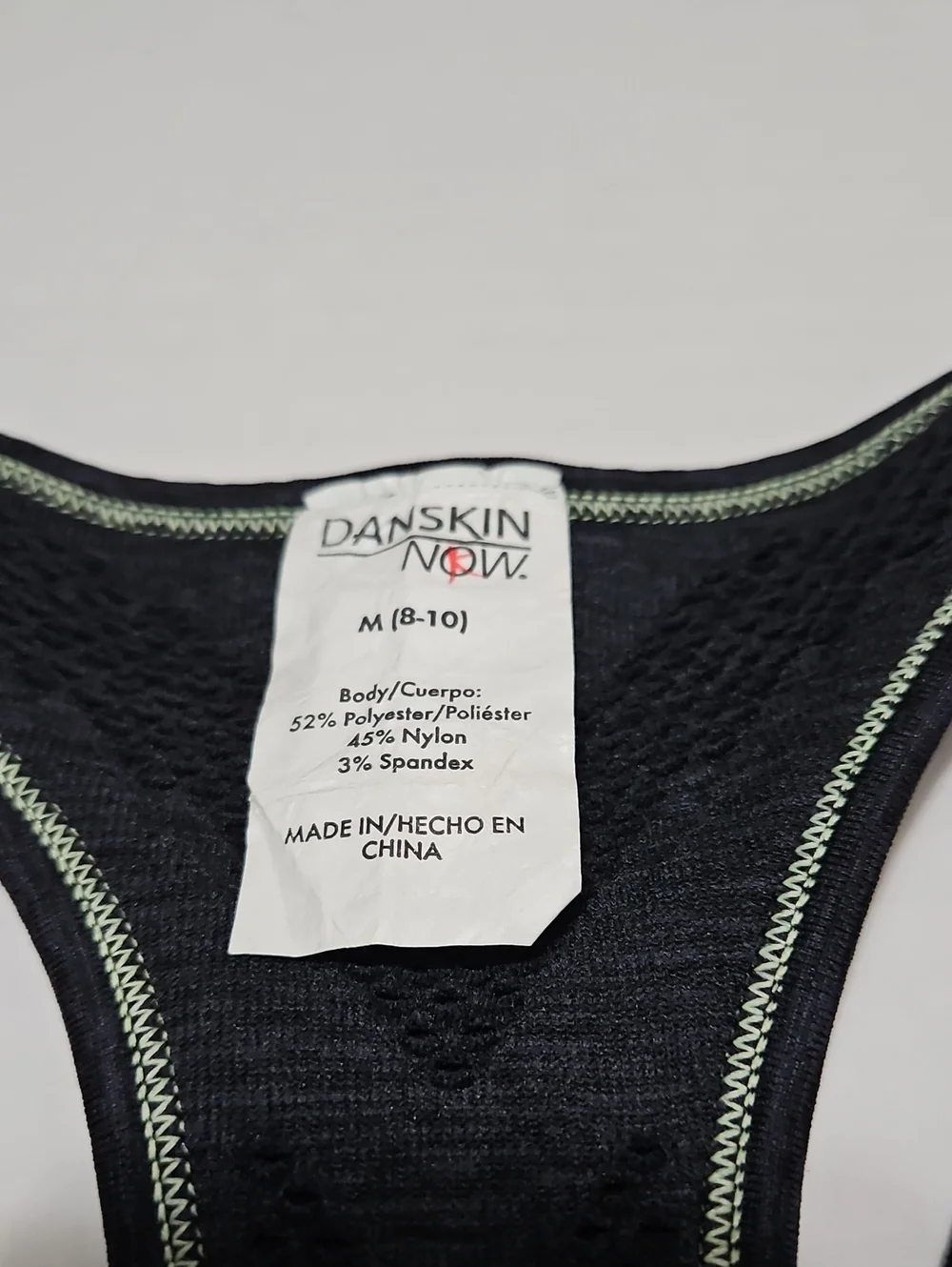 Danskin Now Black Heather Racerback Support Sports Bra Size M